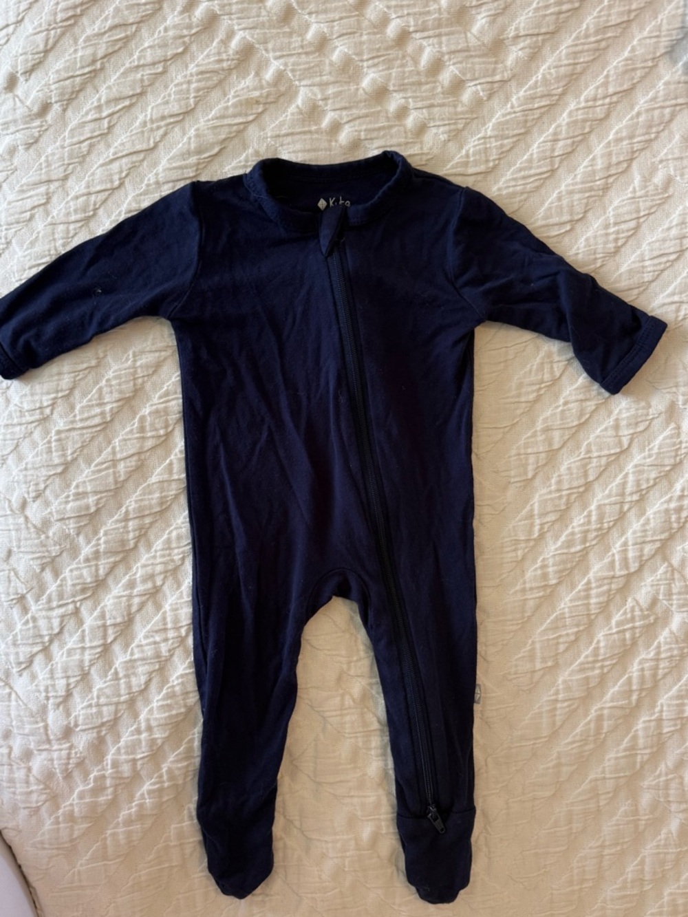 Kyte BABY Navy Long Sleeve Footed One-Piece Zipper Pajama